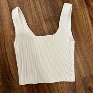 White ribbed crop top